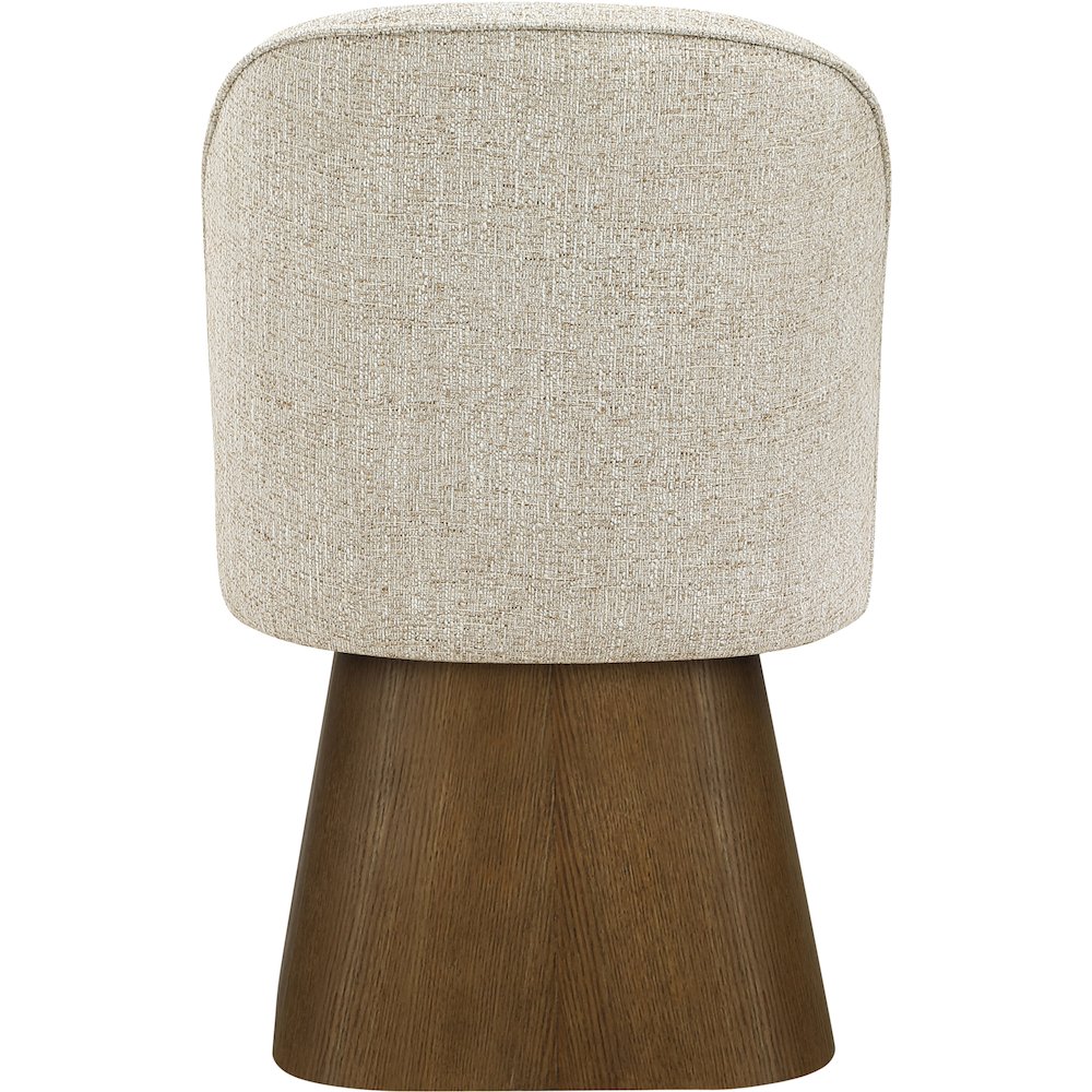Marlowe Beige Linen Textured Fabric Upholstered Swivel Dining Side Chair. Picture 3