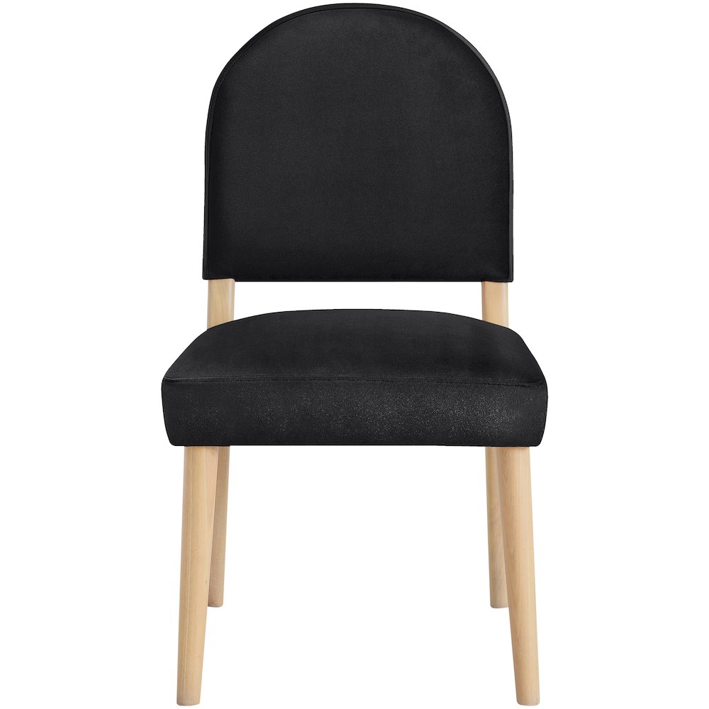 Varinelle Black Velvet Upholstered Dining Chair, Set of 2. Picture 3