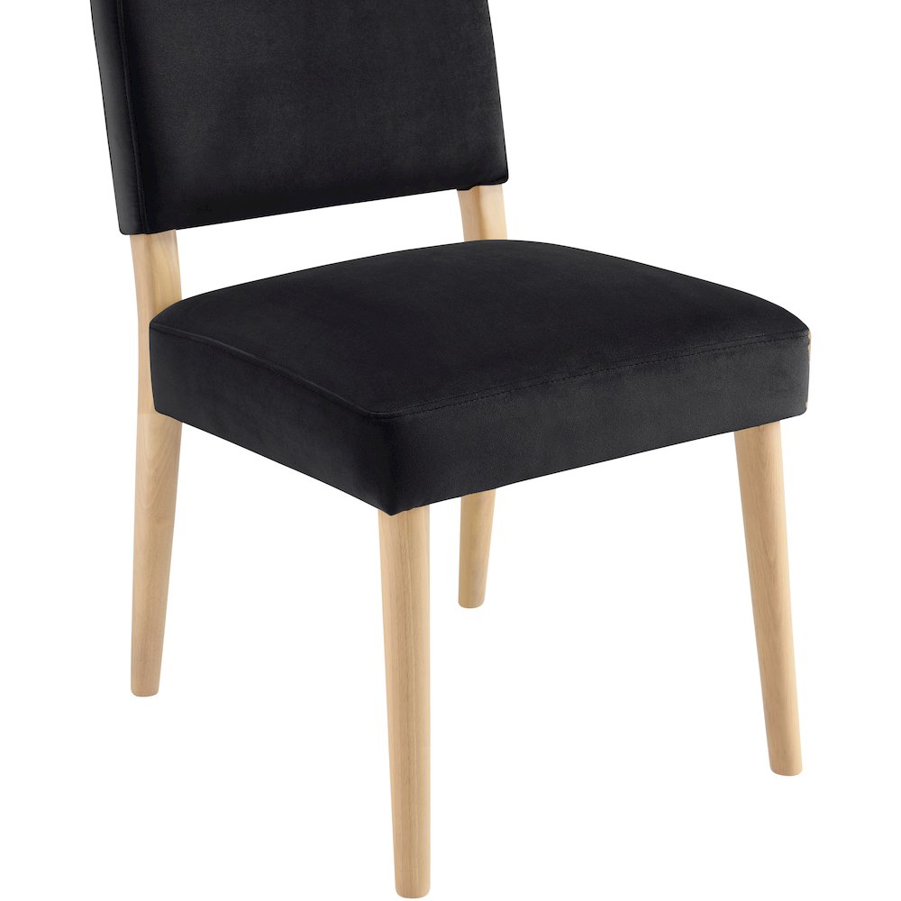 Varinelle Black Velvet Upholstered Dining Chair, Set of 2. Picture 6