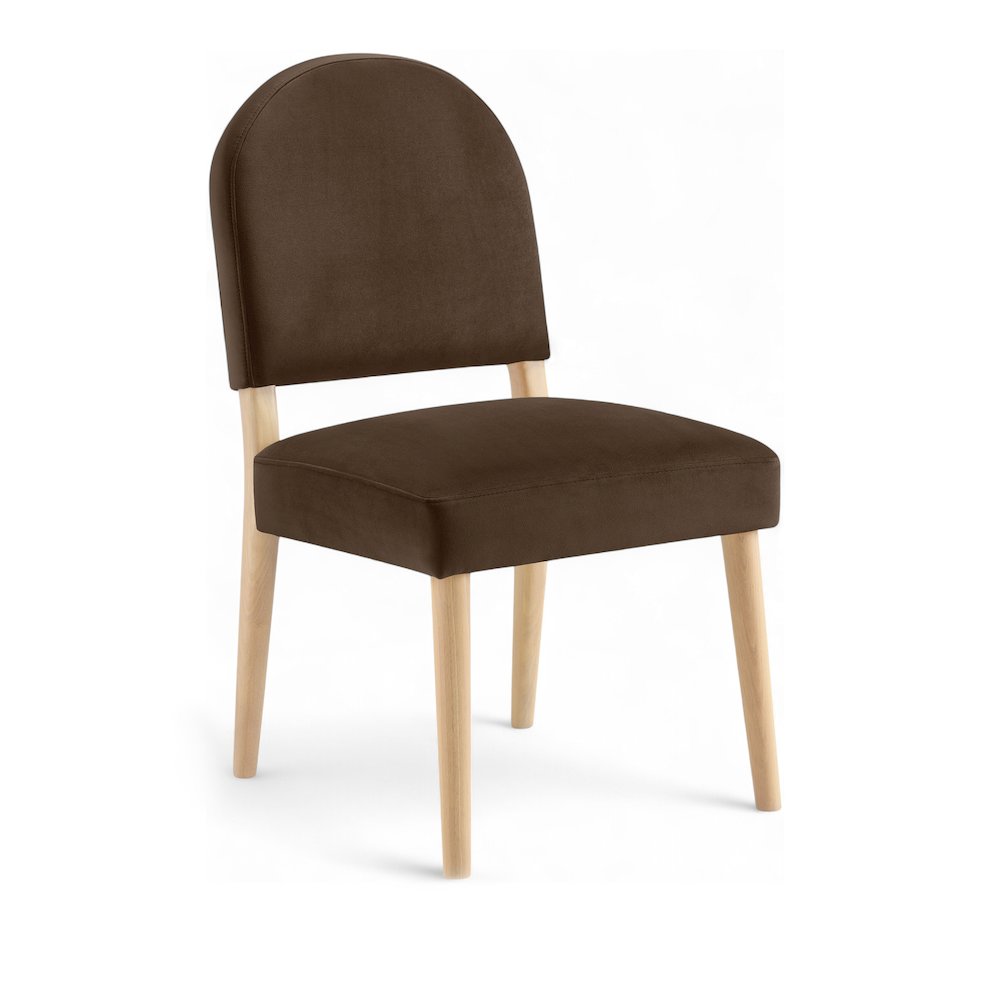 Varinelle Brown Velvet Upholstered Dining Chair, Set of 2. Picture 2