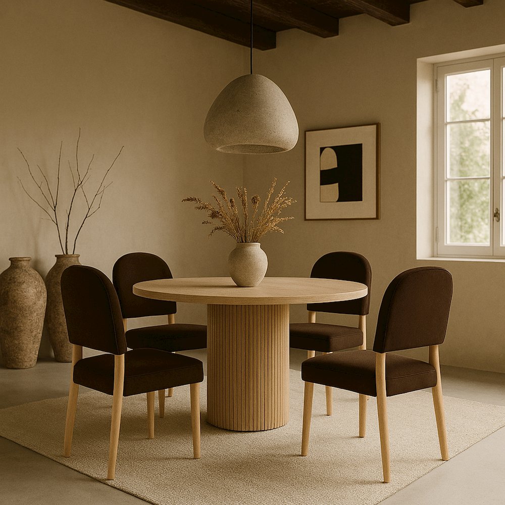 Varinelle Brown Velvet Upholstered Dining Chair, Set of 2. Picture 7