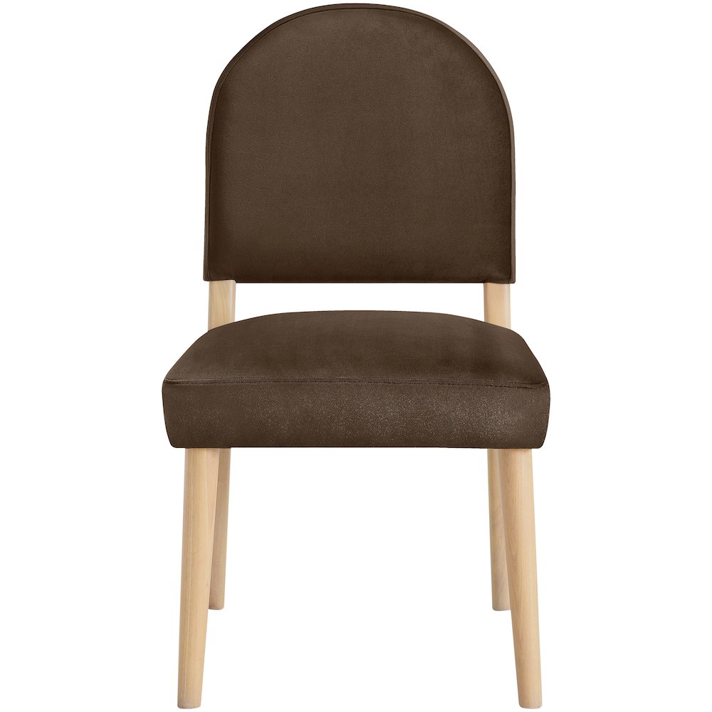 Varinelle Brown Velvet Upholstered Dining Chair, Set of 2. Picture 3