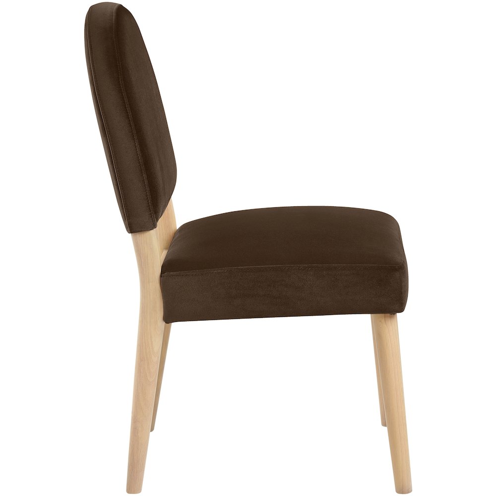 Varinelle Brown Velvet Upholstered Dining Chair, Set of 2. Picture 4