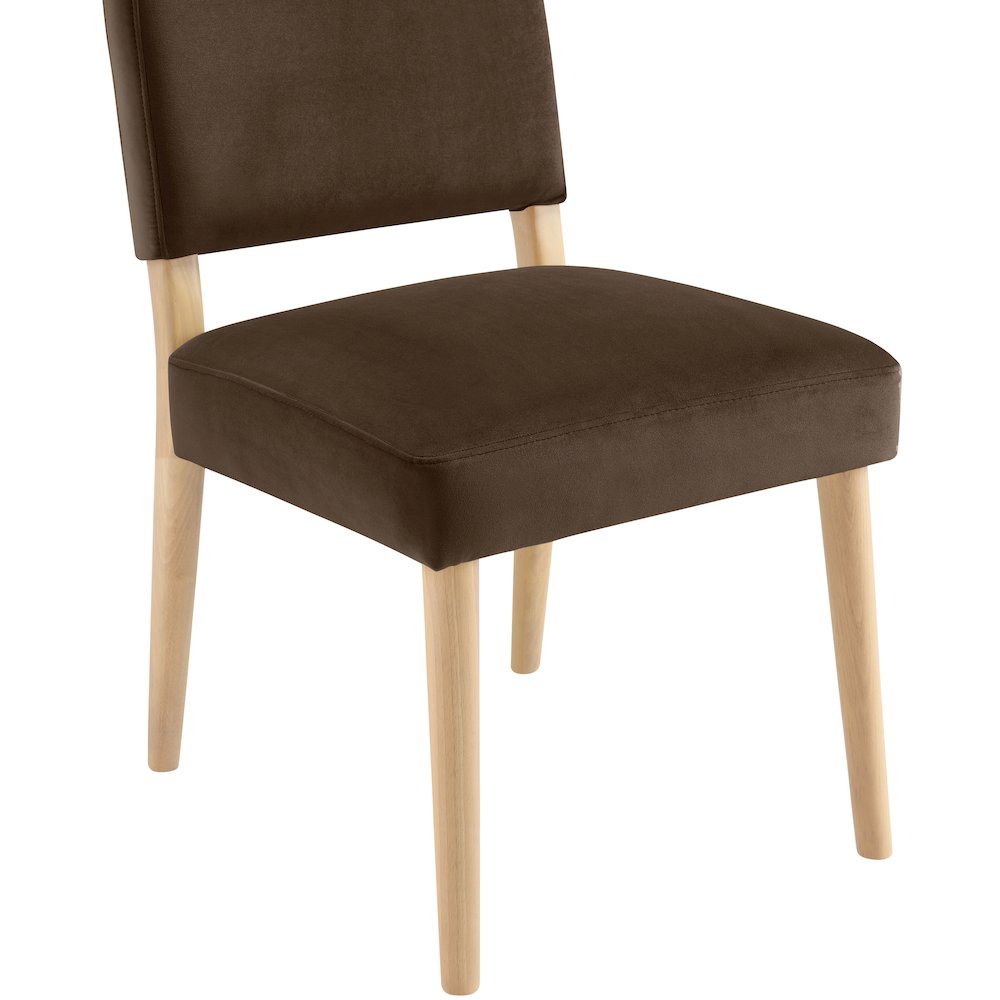 Varinelle Brown Velvet Upholstered Dining Chair, Set of 2. Picture 6