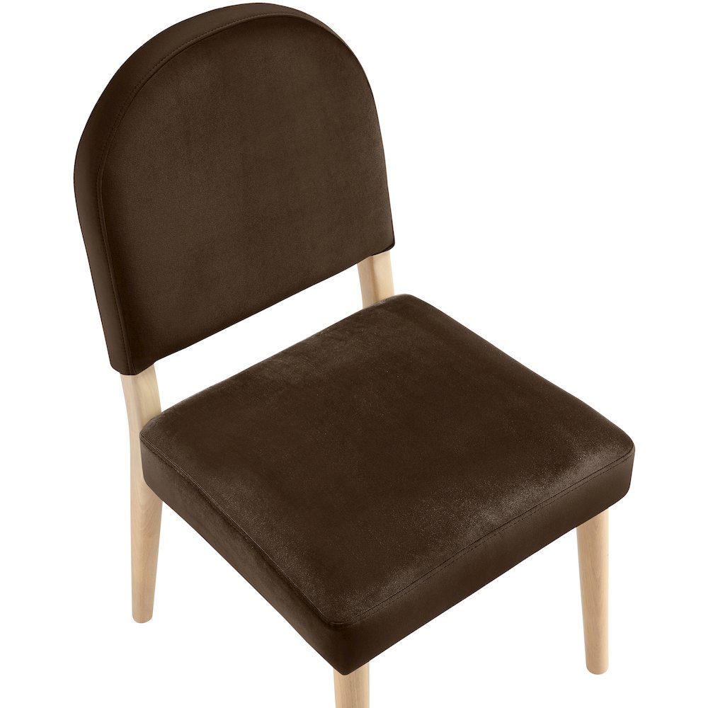 Varinelle Brown Velvet Upholstered Dining Chair, Set of 2. Picture 9