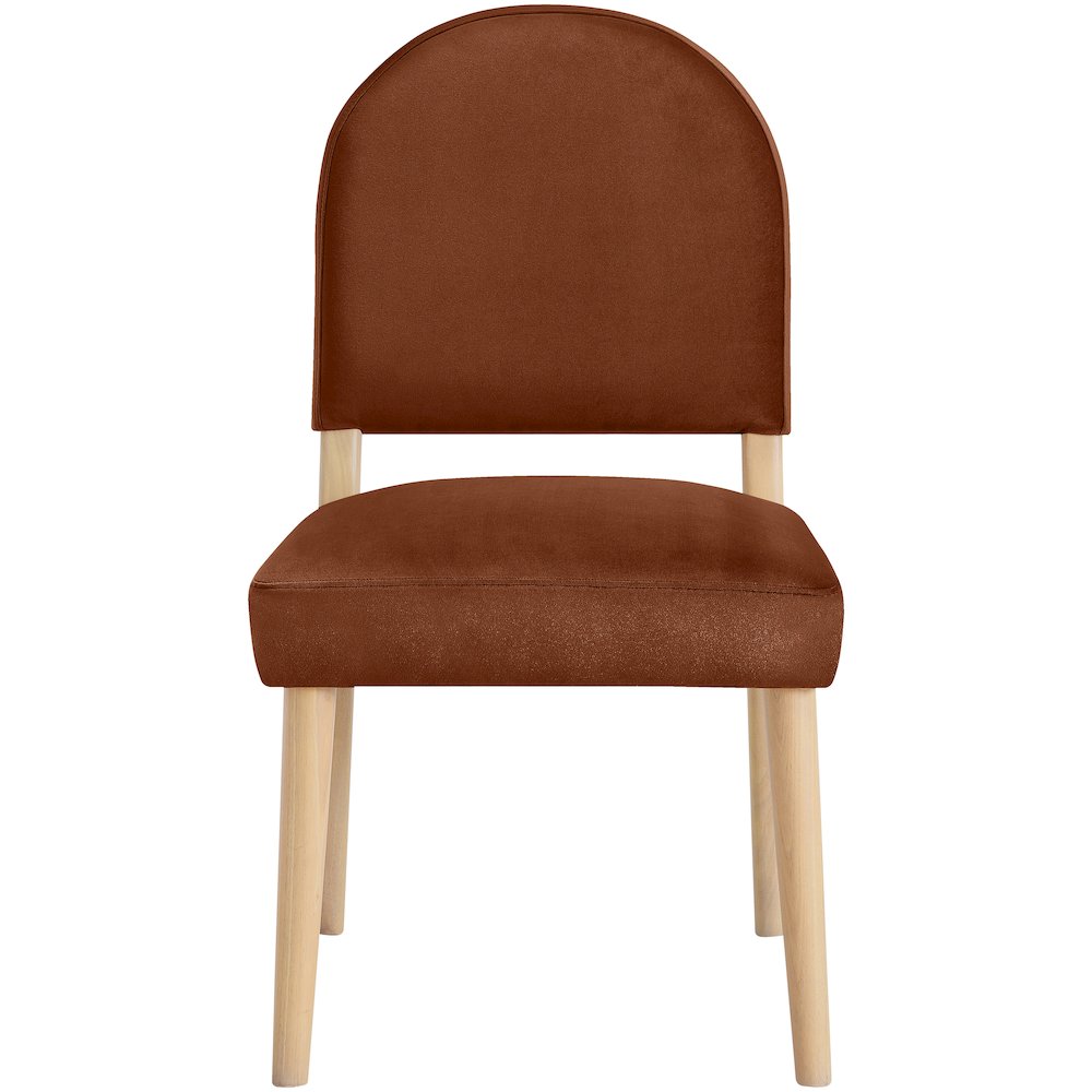 Varinelle Cognac Velvet Upholstered Dining Chair, Set of 2. Picture 3