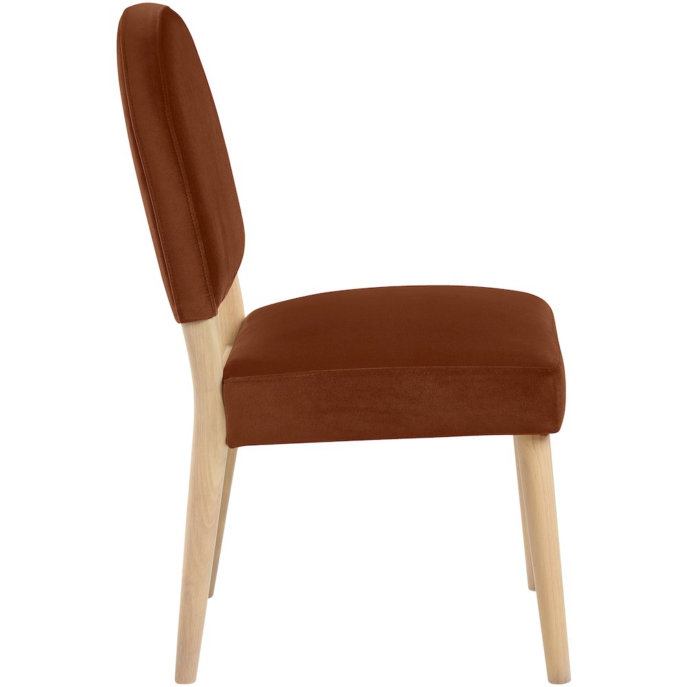 Varinelle Cognac Velvet Upholstered Dining Chair, Set of 2. Picture 4