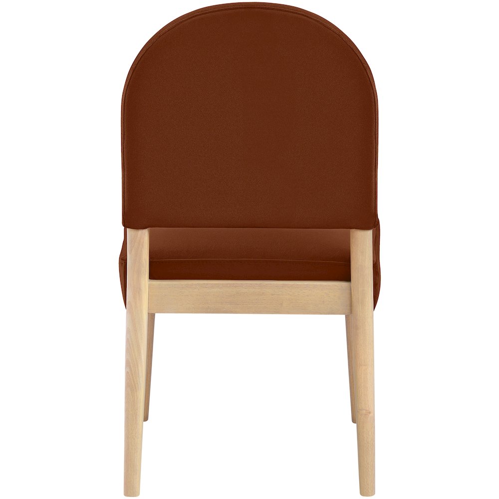 Varinelle Cognac Velvet Upholstered Dining Chair, Set of 2. Picture 5