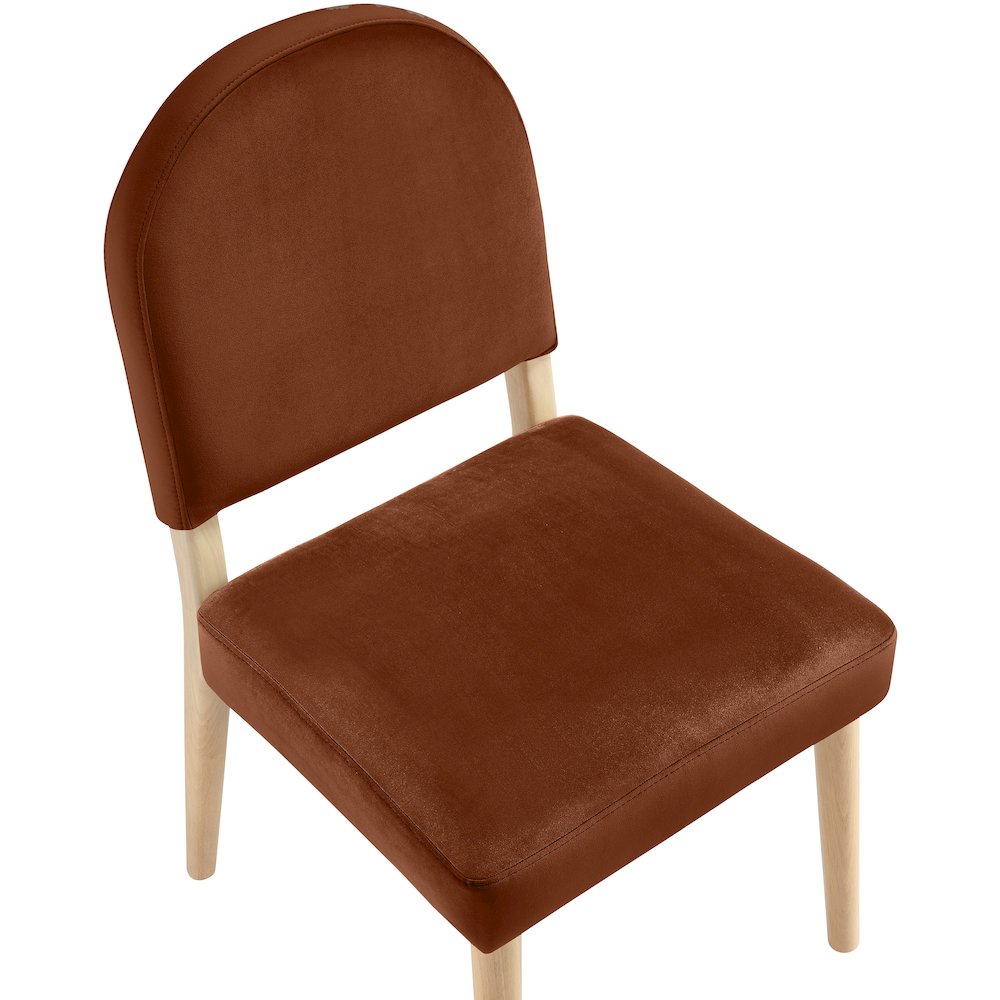 Varinelle Cognac Velvet Upholstered Dining Chair, Set of 2. Picture 9