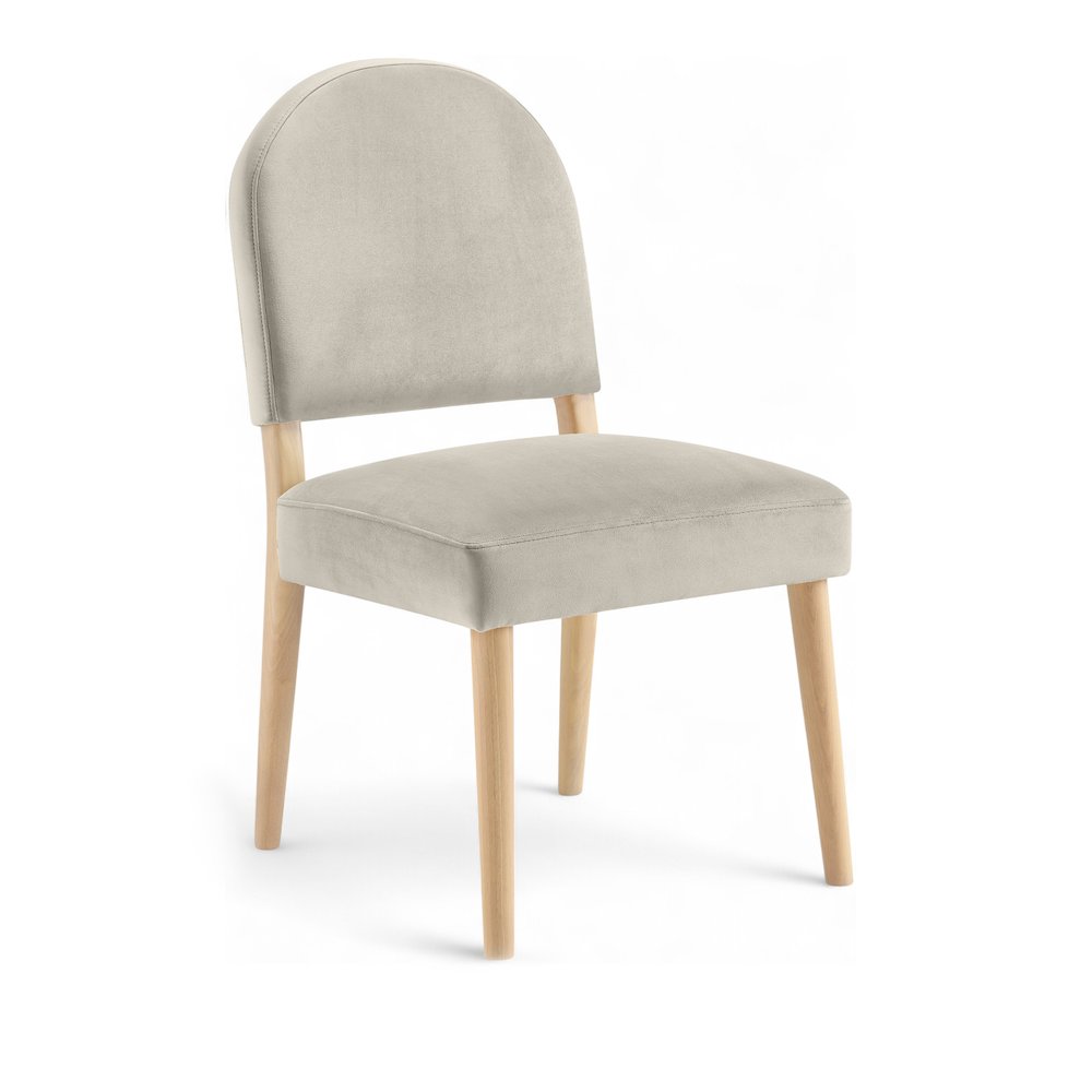 Varinelle Cream Velvet Upholstered Dining Chair, Set of 2. Picture 2