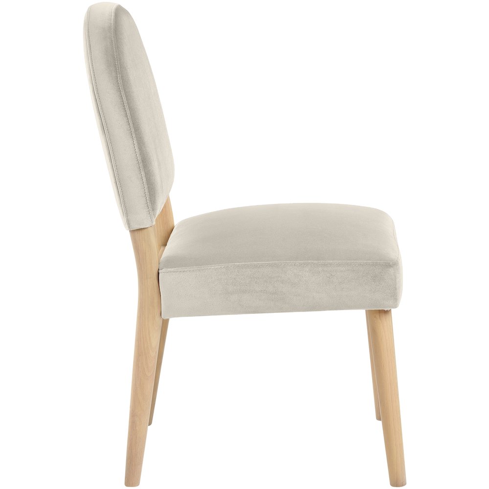 Varinelle Cream Velvet Upholstered Dining Chair, Set of 2. Picture 4