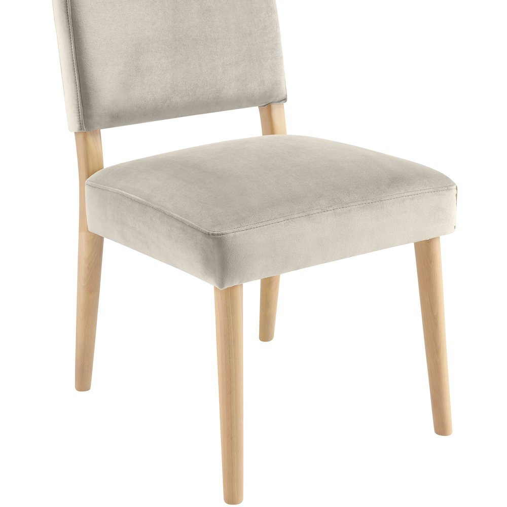 Varinelle Cream Velvet Upholstered Dining Chair, Set of 2. Picture 6
