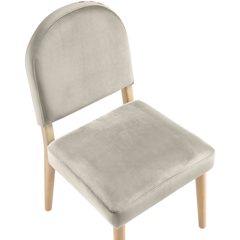 Varinelle Cream Velvet Upholstered Dining Chair, Set of 2. Picture 9