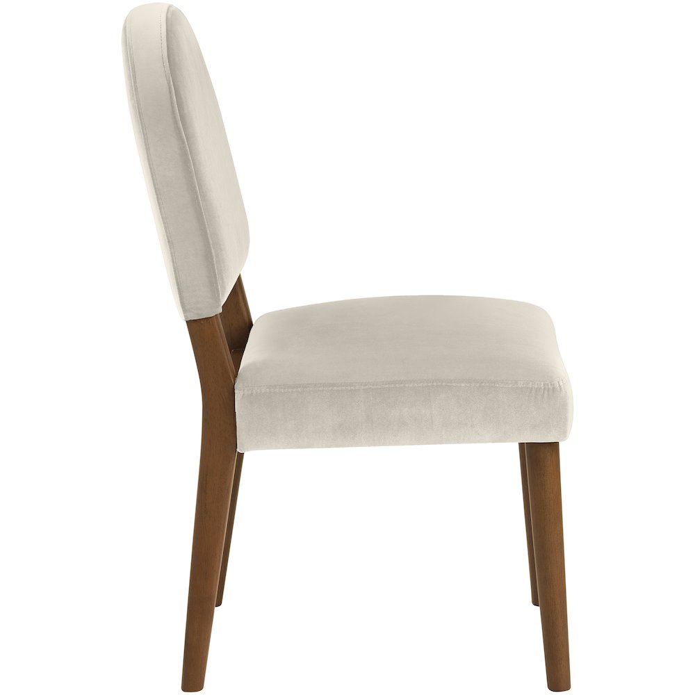 Varinelle Cream Velvet Upholstered Dining Chair, Set of 2. Picture 4
