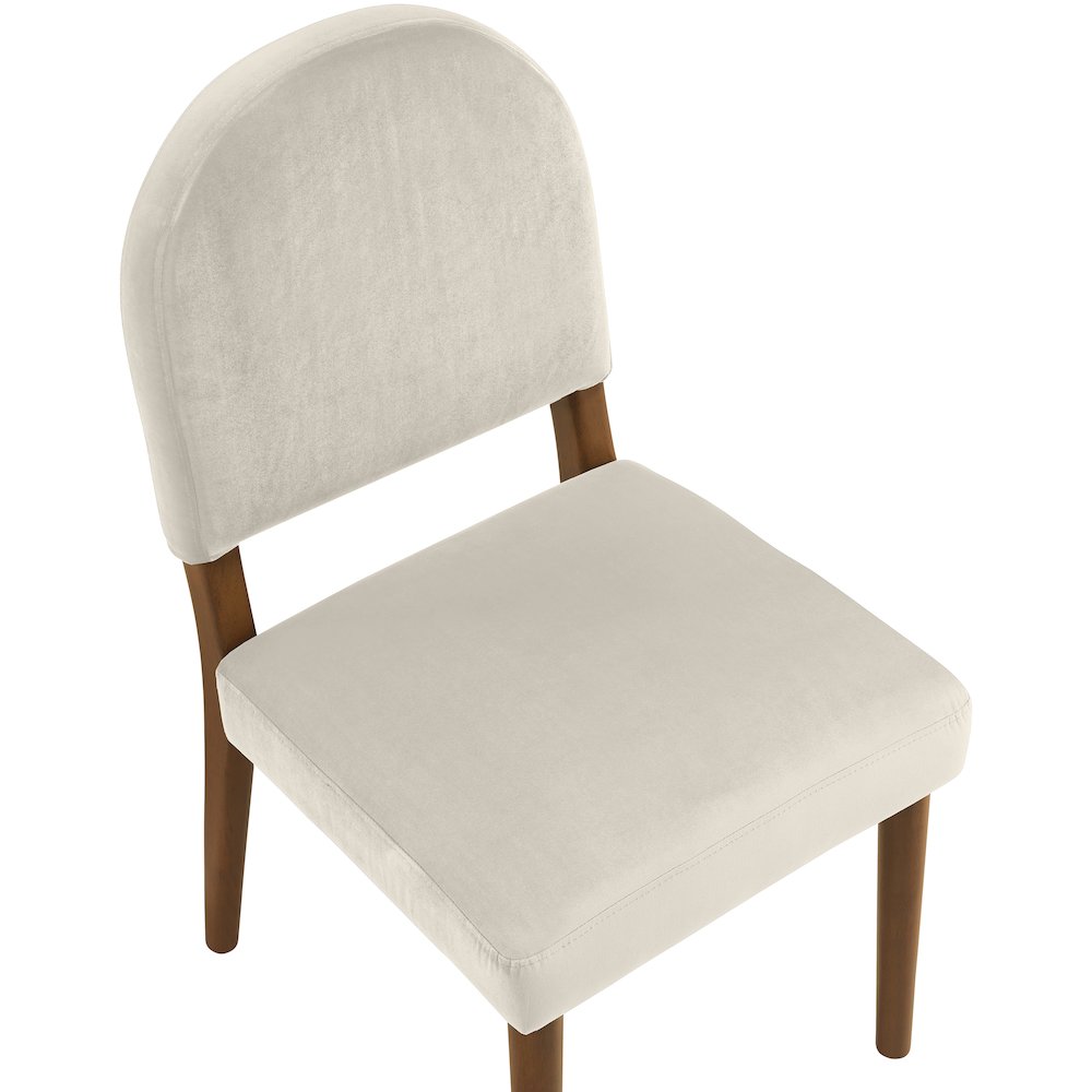 Varinelle Cream Velvet Upholstered Dining Chair, Set of 2. Picture 6