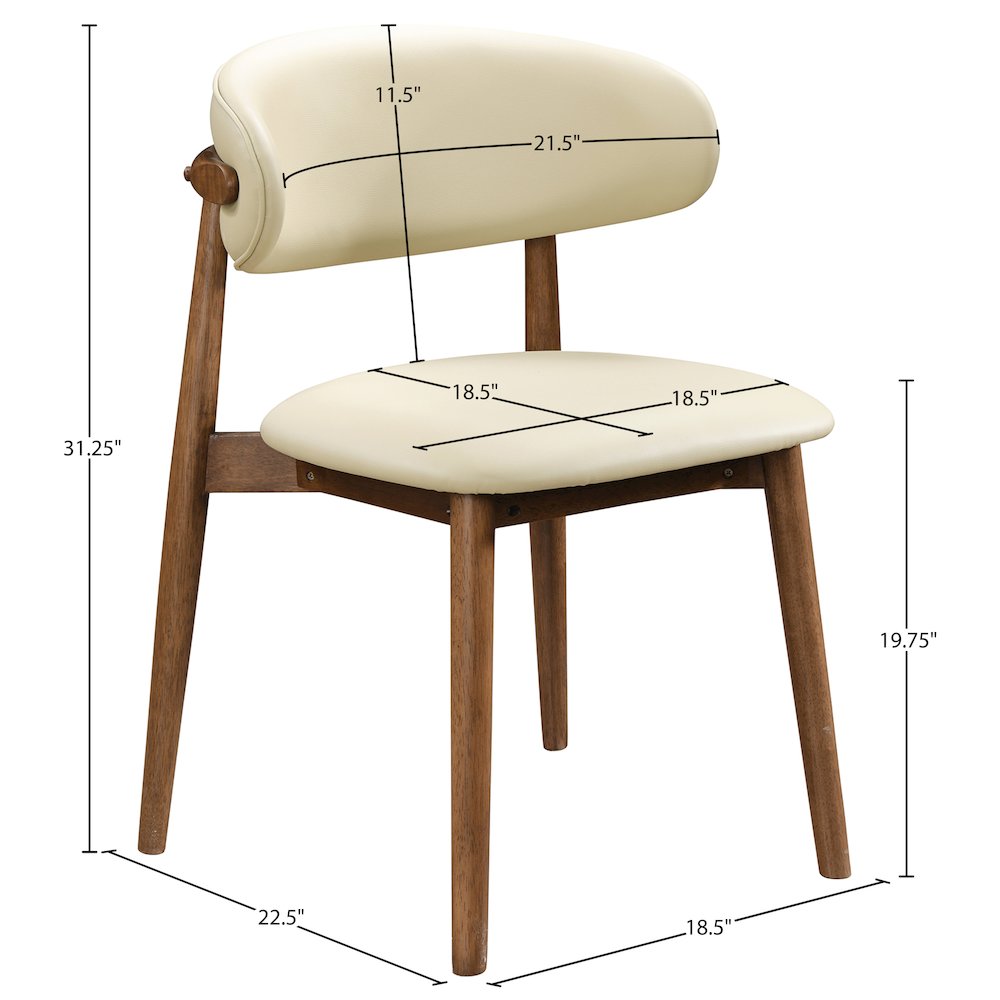 Leesa Cream Vegan Leather Upholstered Dining Chair, Set of 2. Picture 12