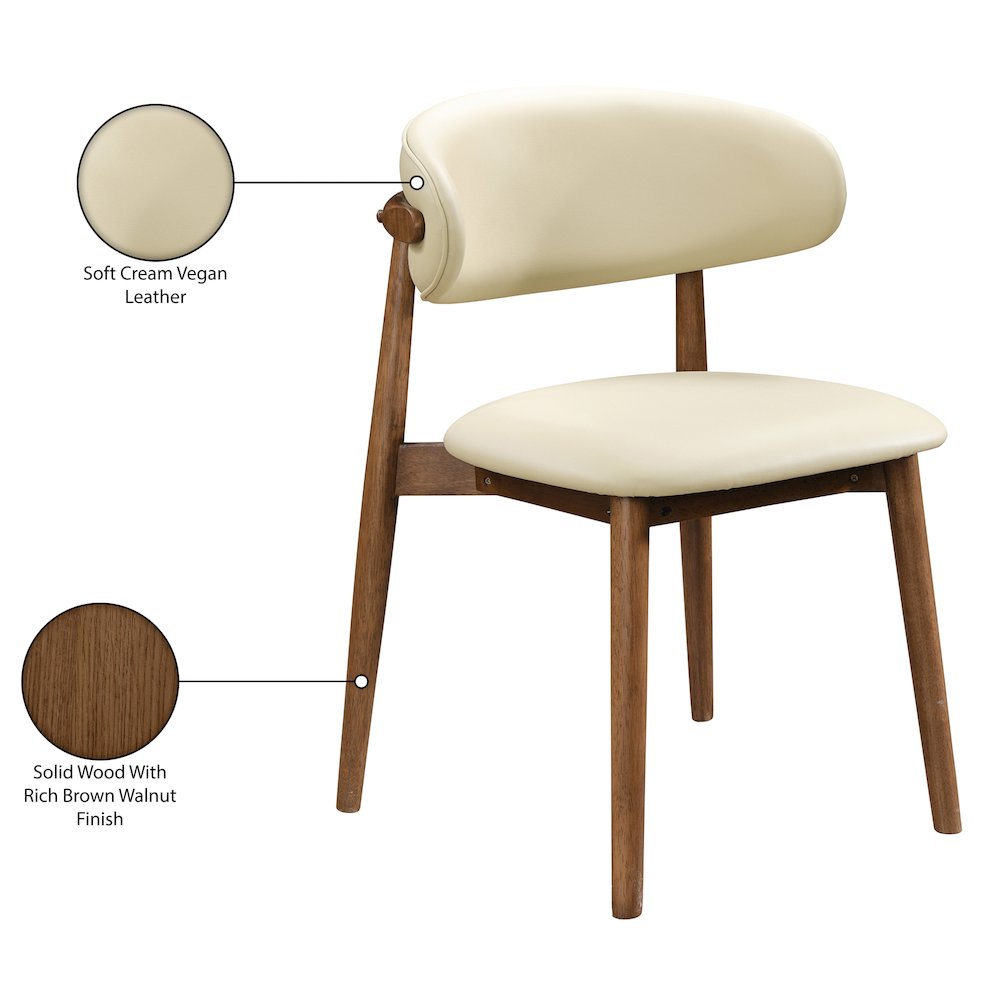 Leesa Cream Vegan Leather Upholstered Dining Chair, Set of 2. Picture 13