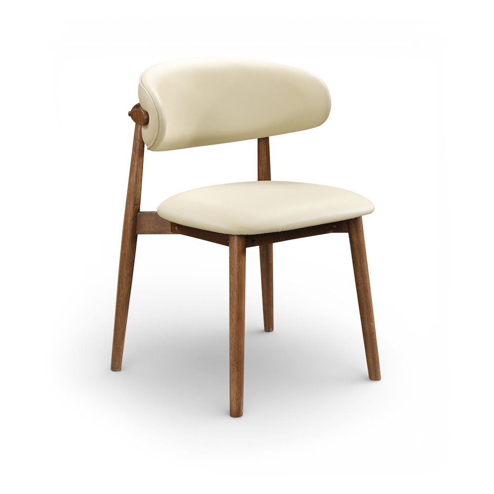 Leesa Cream Vegan Leather Upholstered Dining Chair, Set of 2. Picture 3