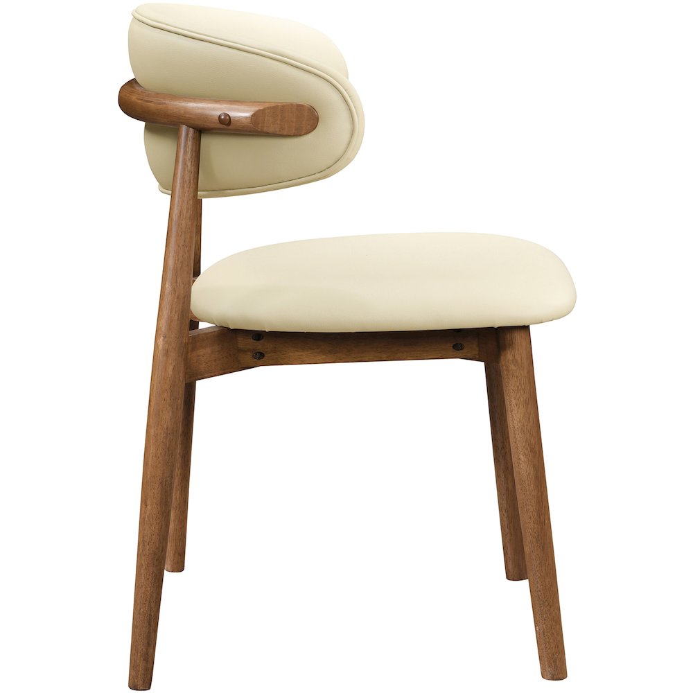 Leesa Cream Vegan Leather Upholstered Dining Chair, Set of 2. Picture 6