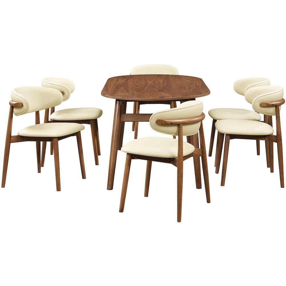 Leesa Cream Vegan Leather Upholstered Dining Chair, Set of 2. Picture 8