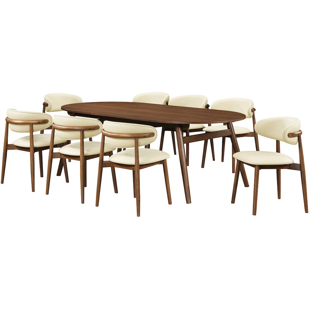 Leesa Cream Vegan Leather Upholstered Dining Chair, Set of 2. Picture 9