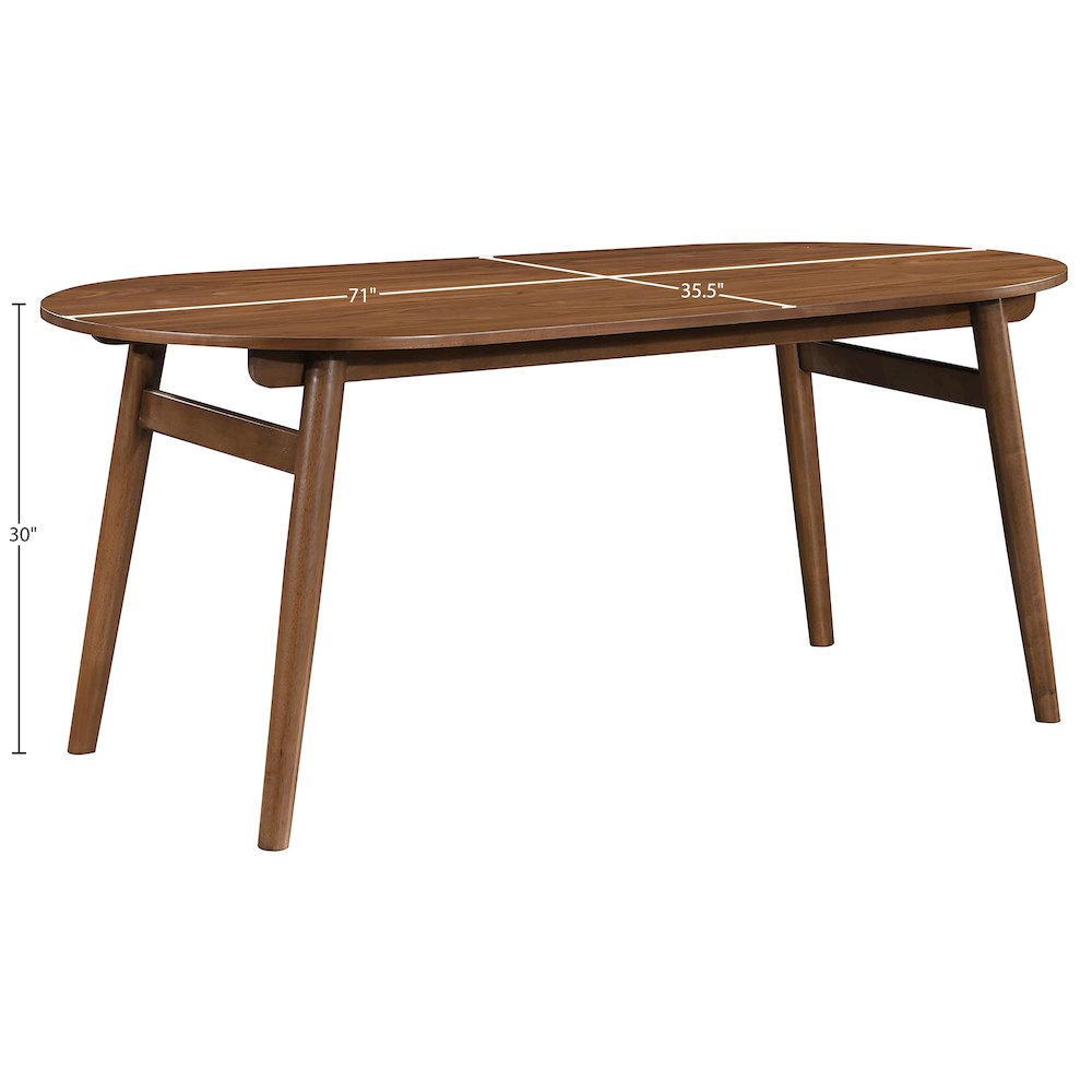 Leesa 71" Brown Solid Wood And Walnut Veneer Dining Table. Picture 7