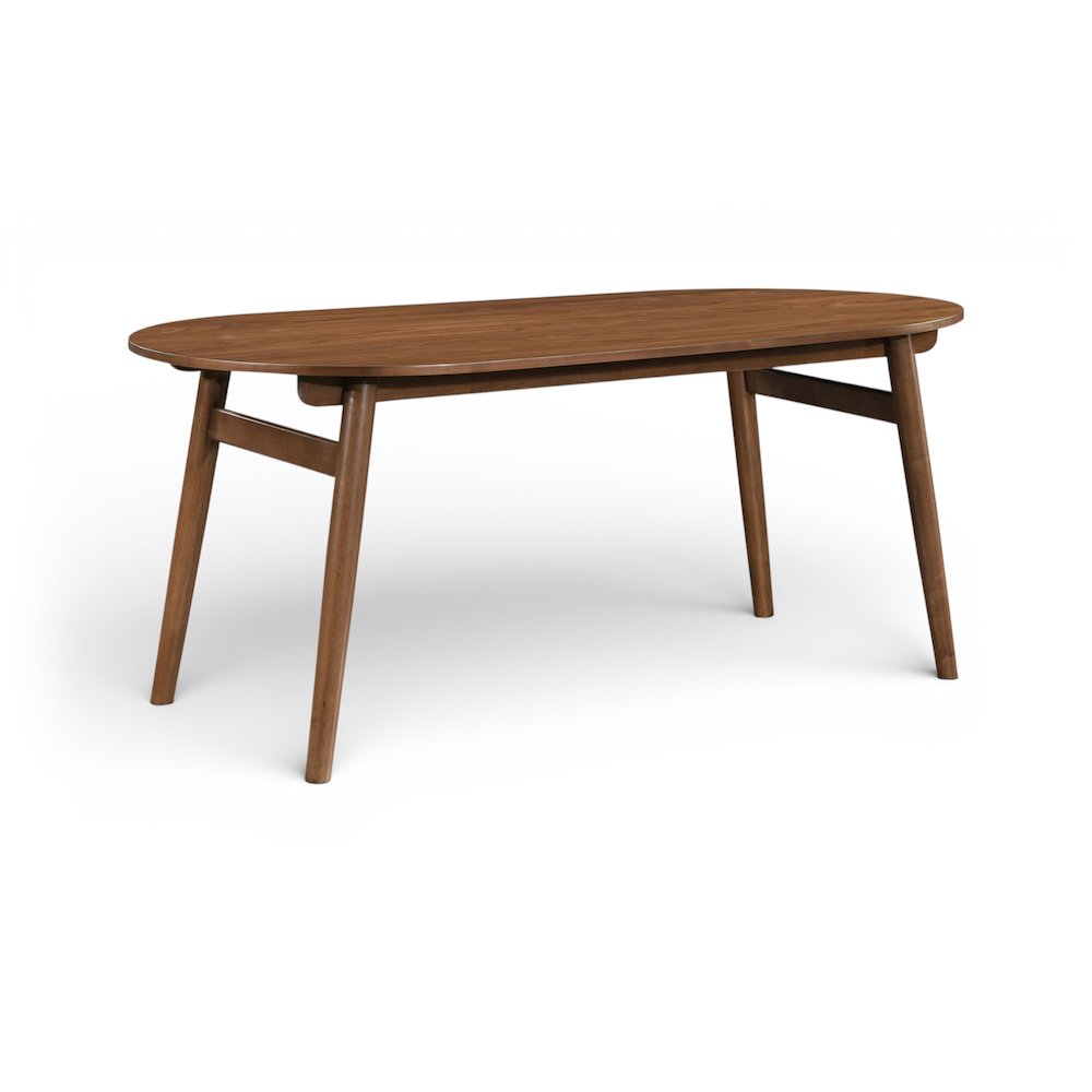 Leesa 71" Brown Solid Wood And Walnut Veneer Dining Table. Picture 1