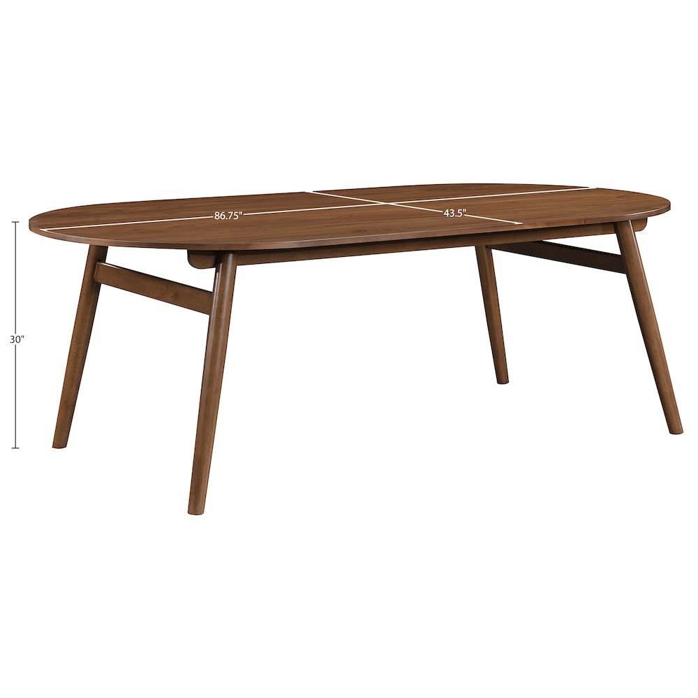 Leesa 86.75" Brown Solid Wood And Walnut Veneer Dining Table. Picture 7