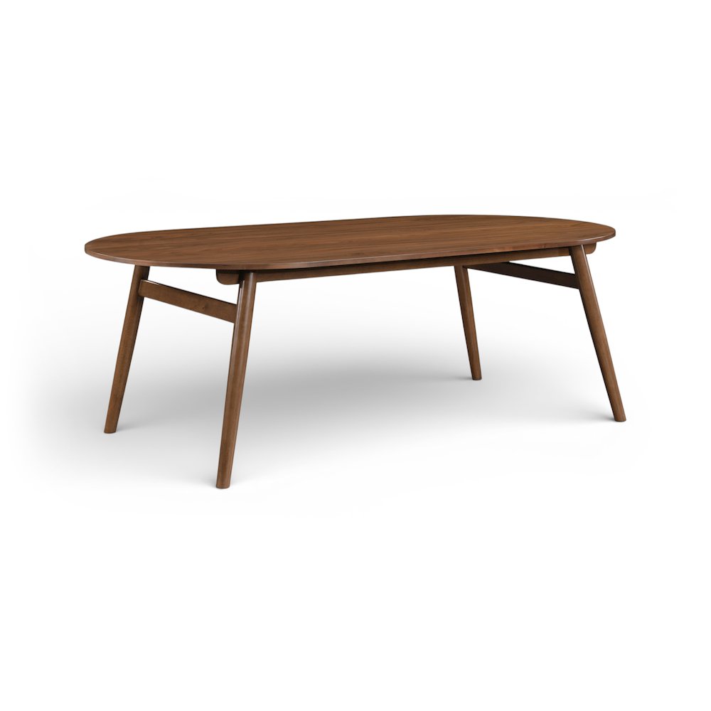 Leesa 86.75" Brown Solid Wood And Walnut Veneer Dining Table. Picture 1