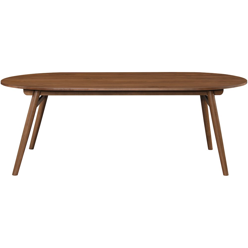Leesa 86.75" Brown Solid Wood And Walnut Veneer Dining Table. Picture 3