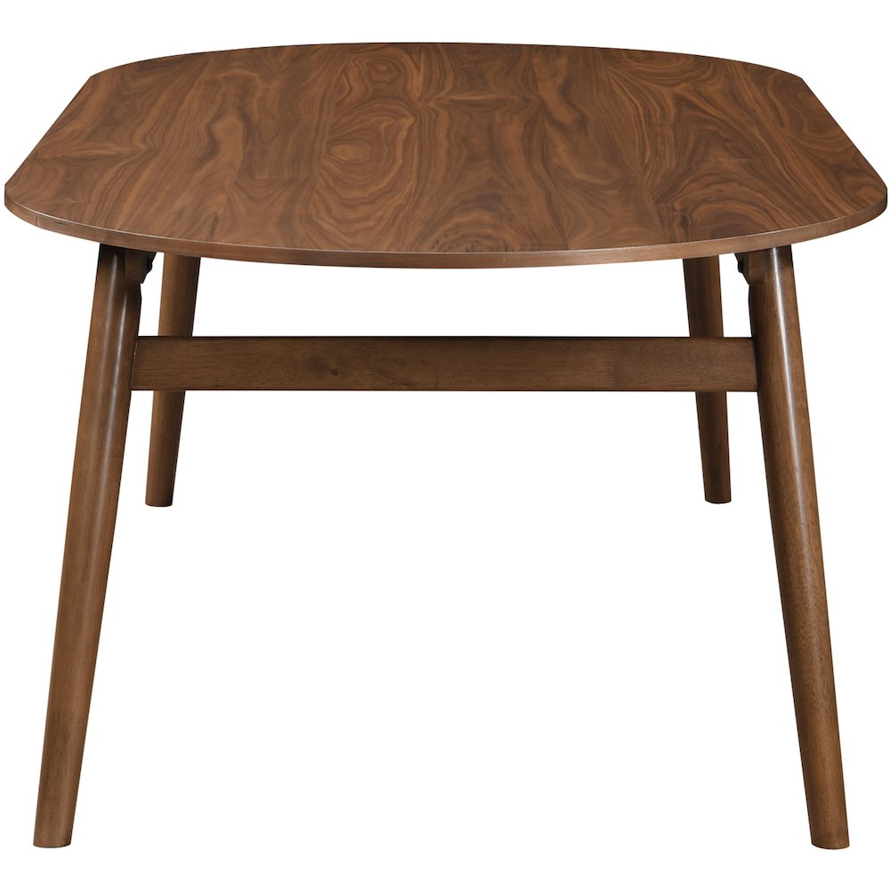 Leesa 86.75" Brown Solid Wood And Walnut Veneer Dining Table. Picture 4