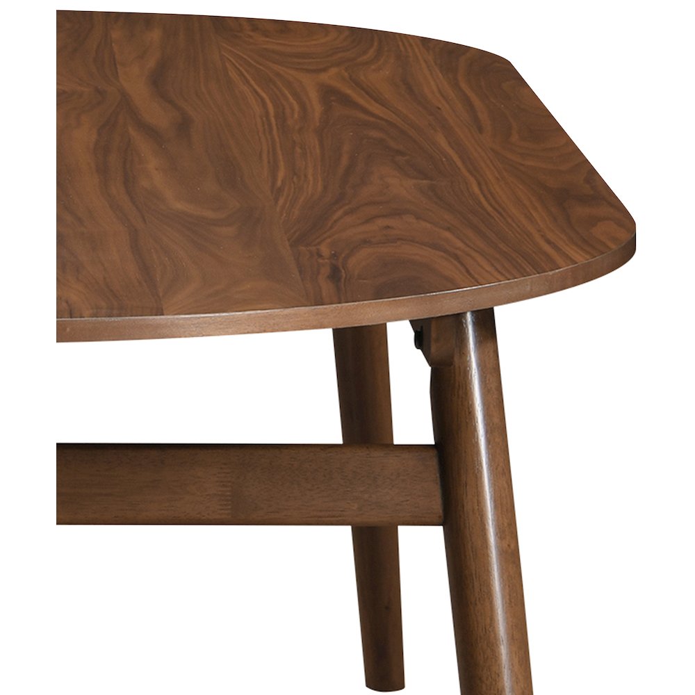 Leesa 86.75" Brown Solid Wood And Walnut Veneer Dining Table. Picture 5