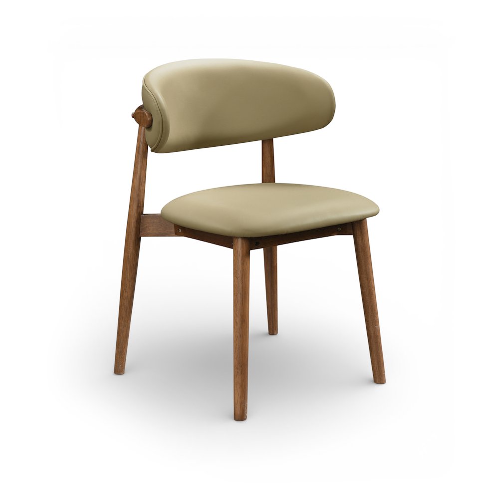 Leesa Khaki Vegan Leather Upholstered Dining Chair, Set of 2. Picture 3