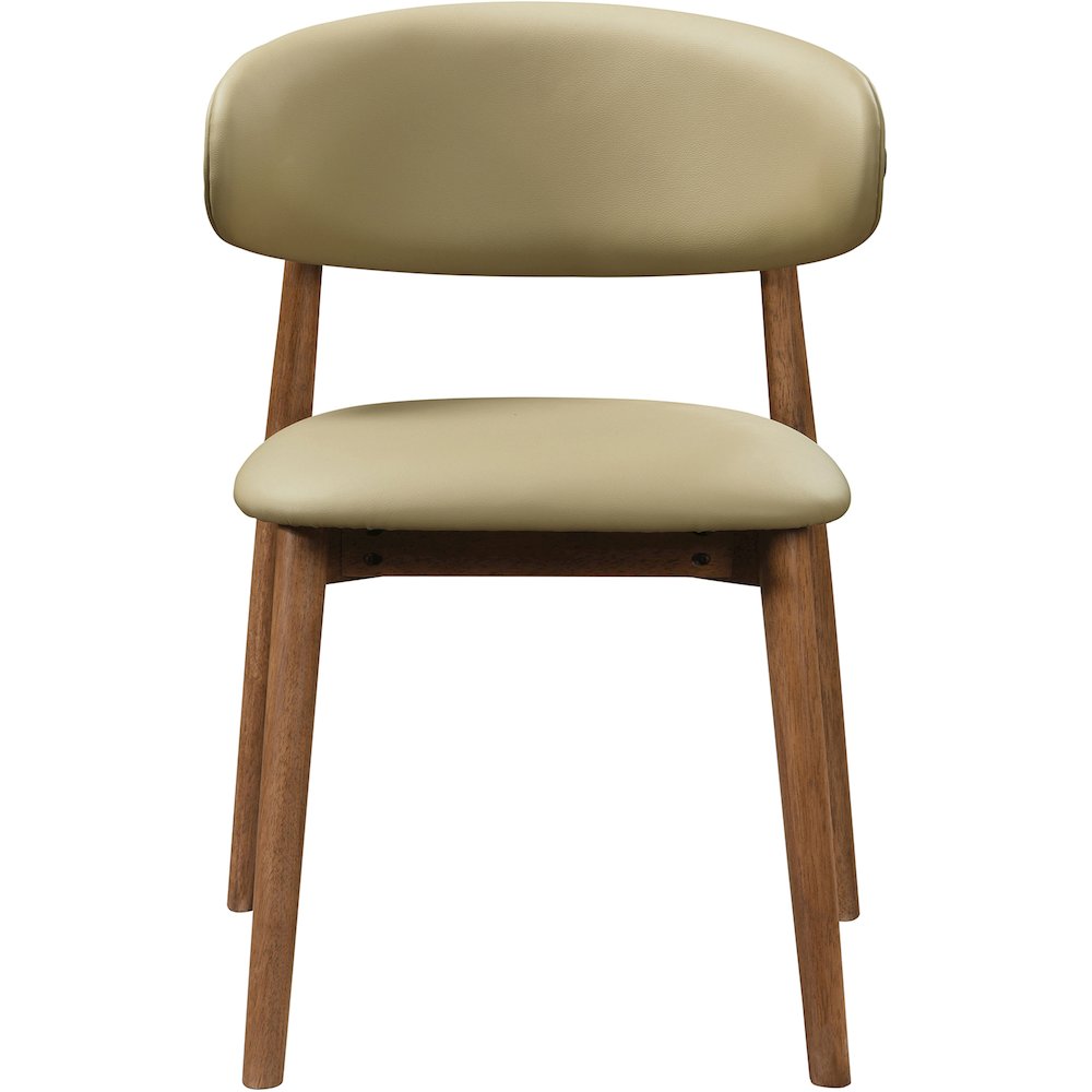 Leesa Khaki Vegan Leather Upholstered Dining Chair, Set of 2. Picture 5