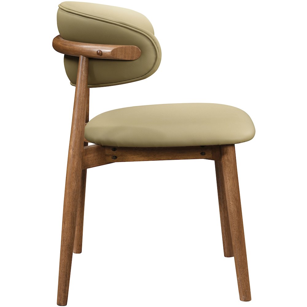 Leesa Khaki Vegan Leather Upholstered Dining Chair, Set of 2. Picture 6