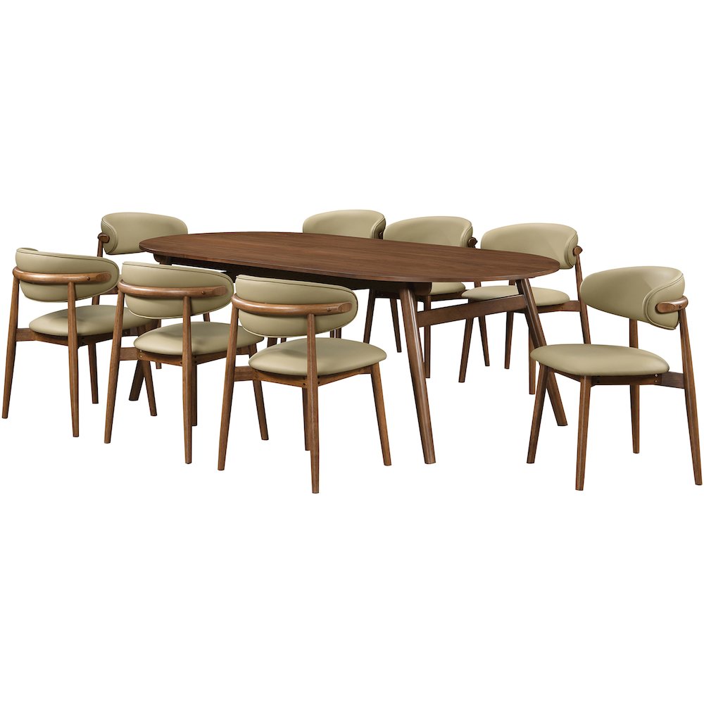 Leesa Khaki Vegan Leather Upholstered Dining Chair, Set of 2. Picture 9