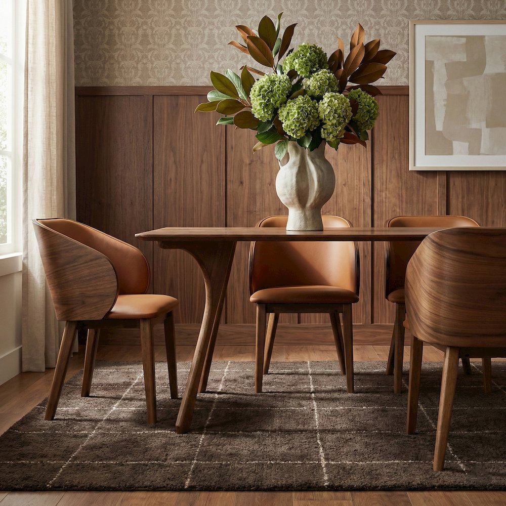Glenwood Cognac Vegan Leather Upholstered Dining Chair, Set of 2. Picture 2