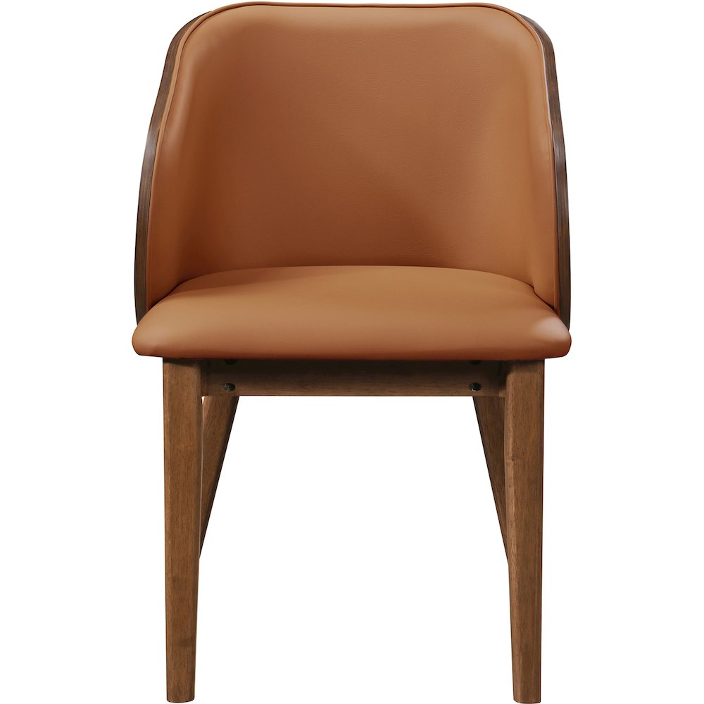 Glenwood Cognac Vegan Leather Upholstered Dining Chair, Set of 2. Picture 5