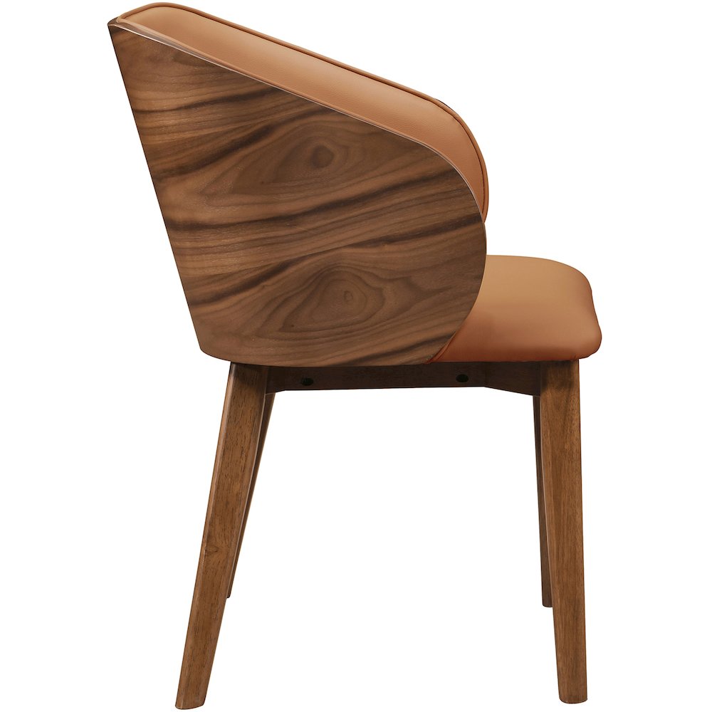 Glenwood Cognac Vegan Leather Upholstered Dining Chair, Set of 2. Picture 6