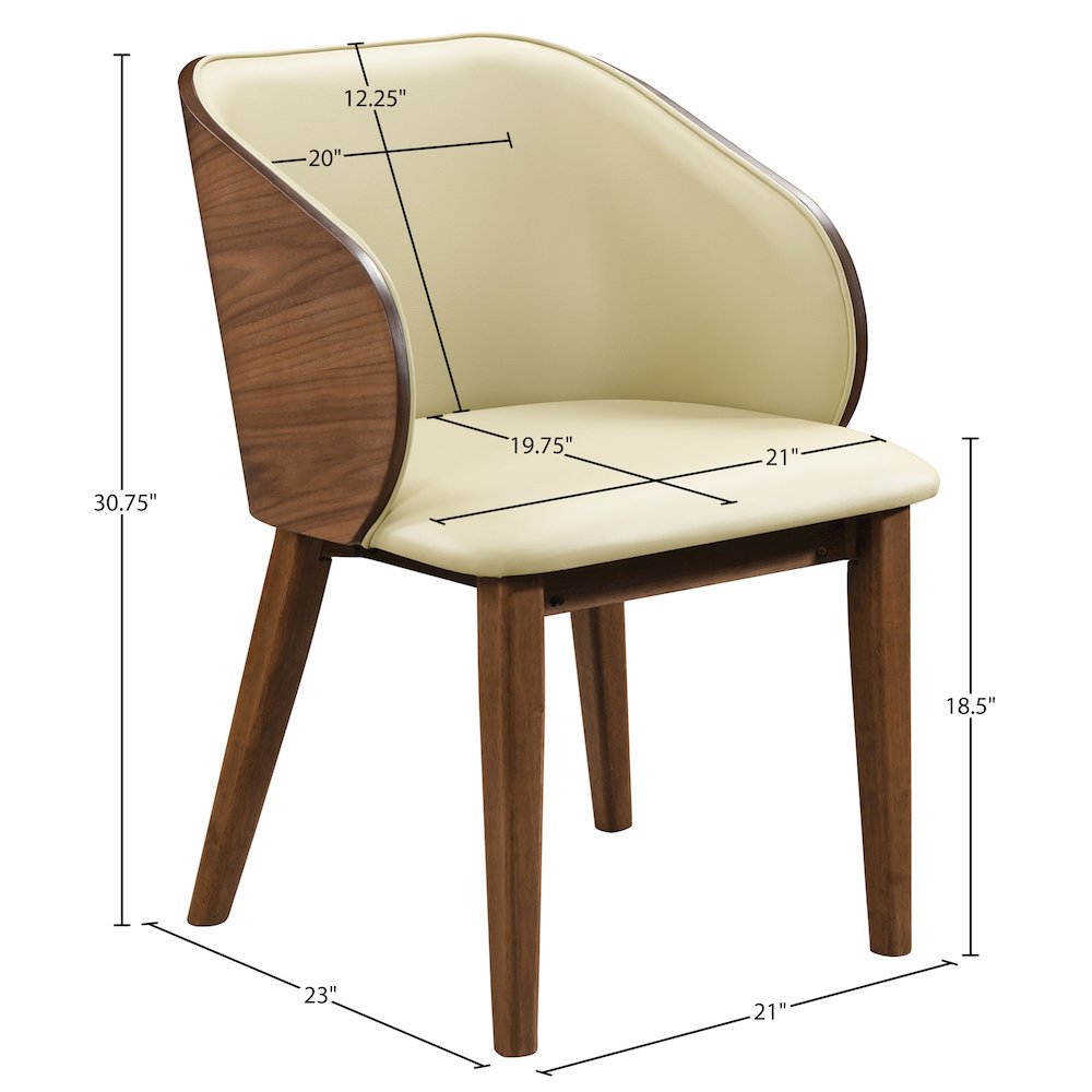 Glenwood Cream Vegan Leather Upholstered Dining Chair, Set of 2. Picture 12