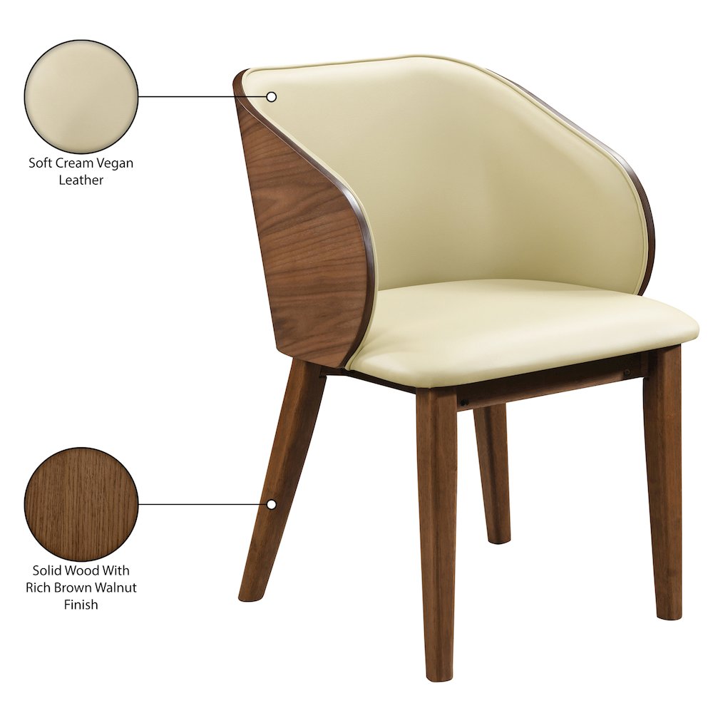 Glenwood Cream Vegan Leather Upholstered Dining Chair, Set of 2. Picture 13