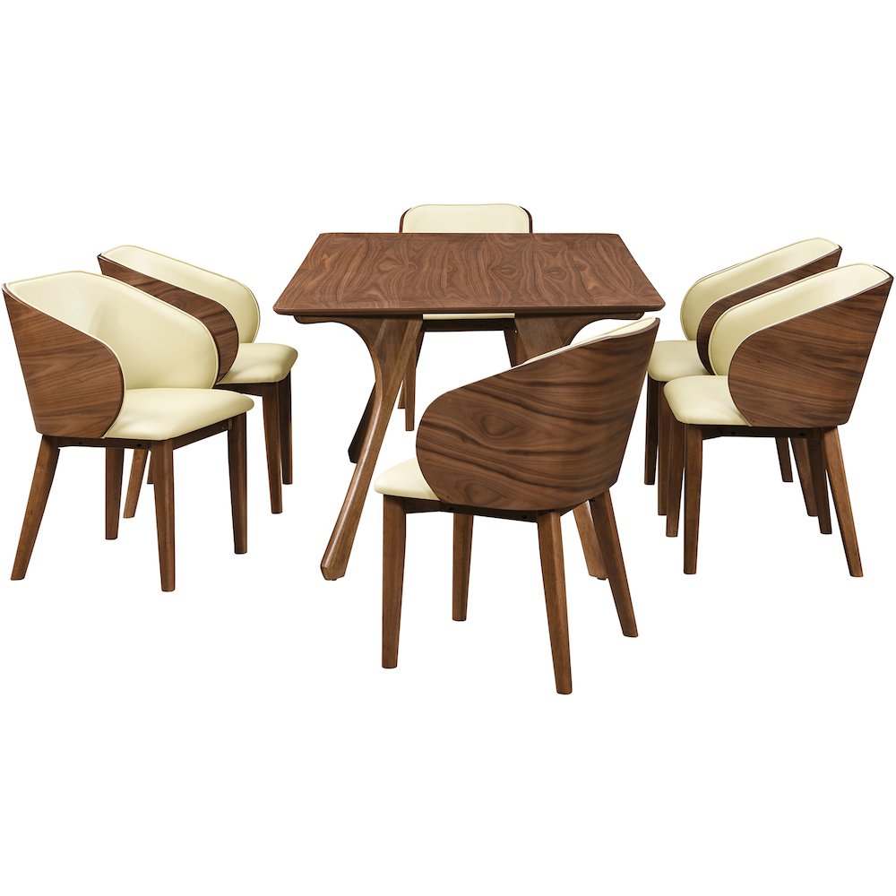 Glenwood Cream Vegan Leather Upholstered Dining Chair, Set of 2. Picture 8