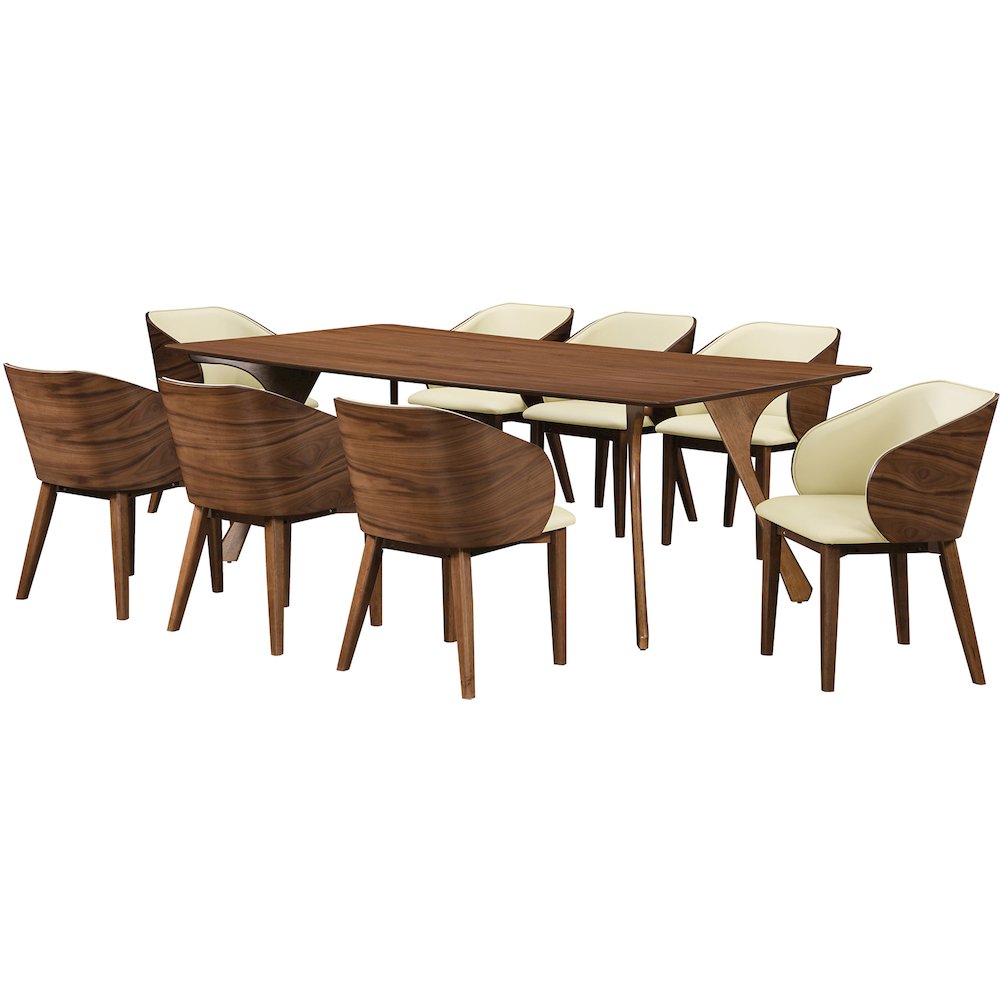 Glenwood Cream Vegan Leather Upholstered Dining Chair, Set of 2. Picture 9