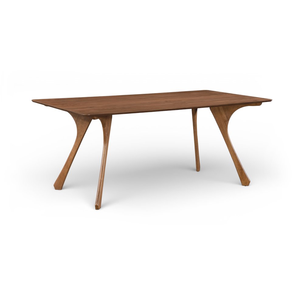 Glenwood 71" Brown Solid Wood And Walnut Veneer Dining Table. Picture 1