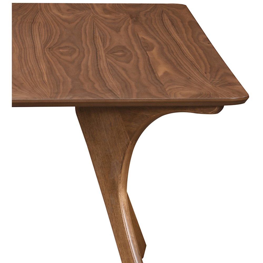 Glenwood 71" Brown Solid Wood And Walnut Veneer Dining Table. Picture 5