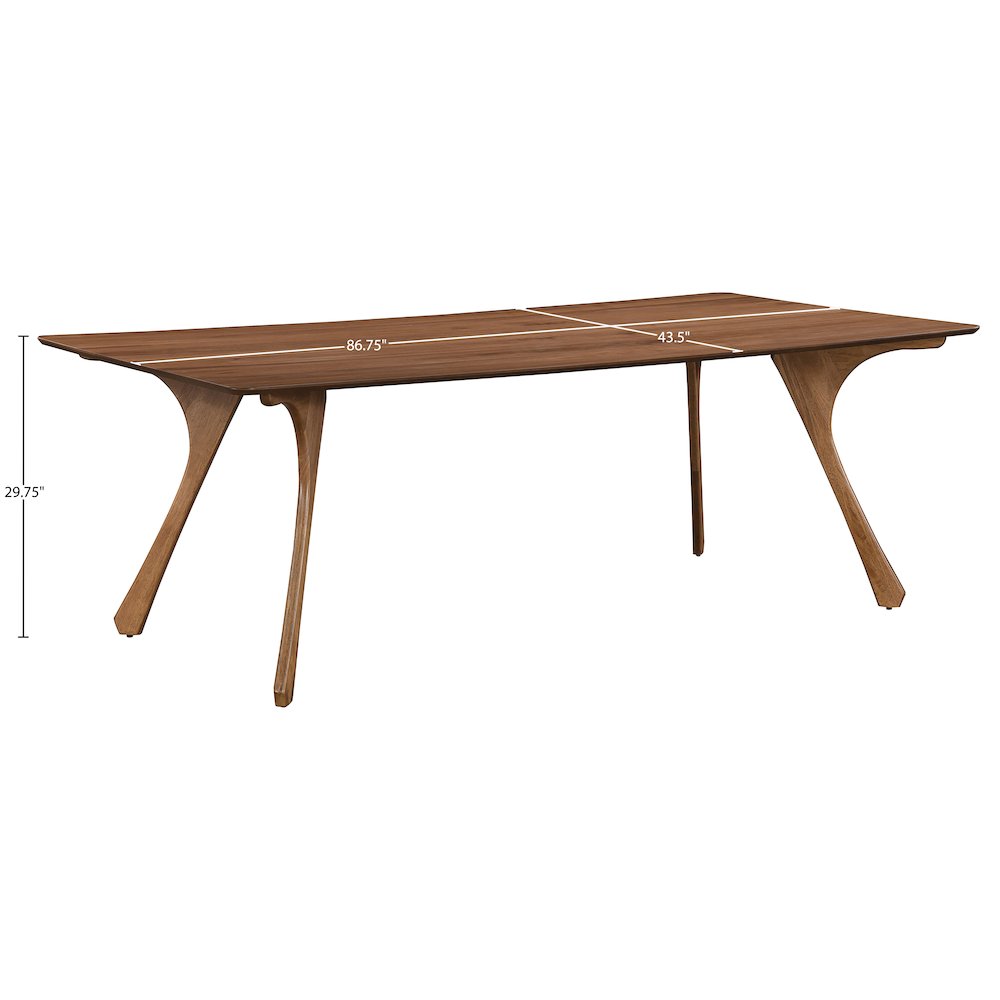 Glenwood 86.75" Brown Solid Wood And Walnut Veneer Dining Table. Picture 7
