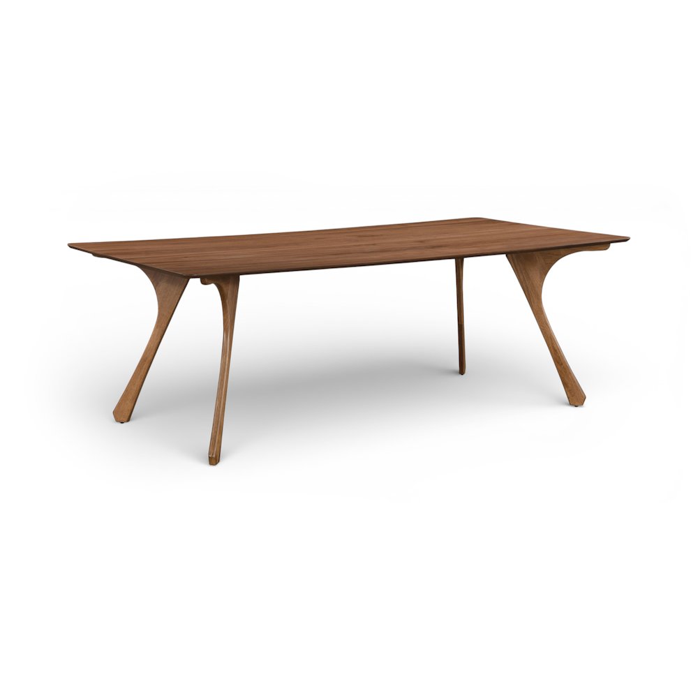 Glenwood 86.75" Brown Solid Wood And Walnut Veneer Dining Table. Picture 1