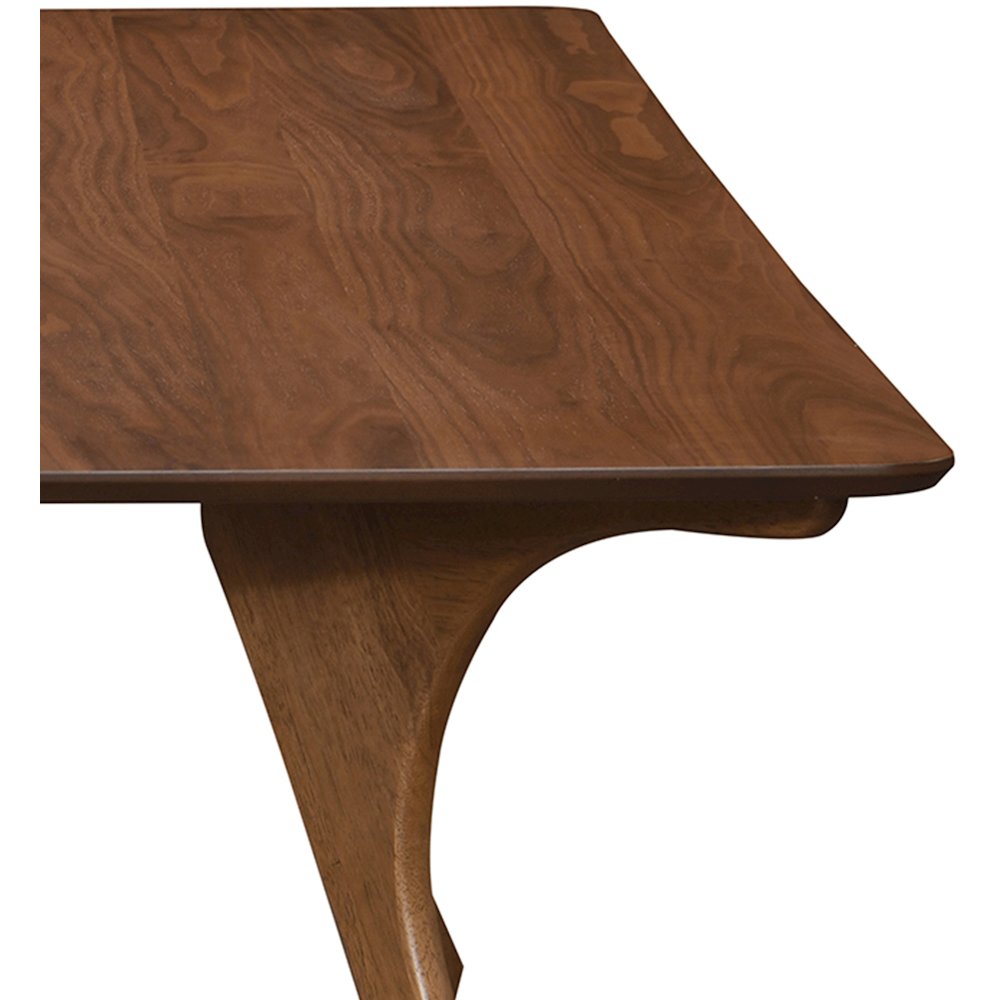 Glenwood 86.75" Brown Solid Wood And Walnut Veneer Dining Table. Picture 5