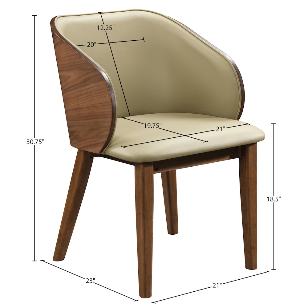 Glenwood Khaki Vegan Leather Upholstered Dining Chair, Set of 2. Picture 12
