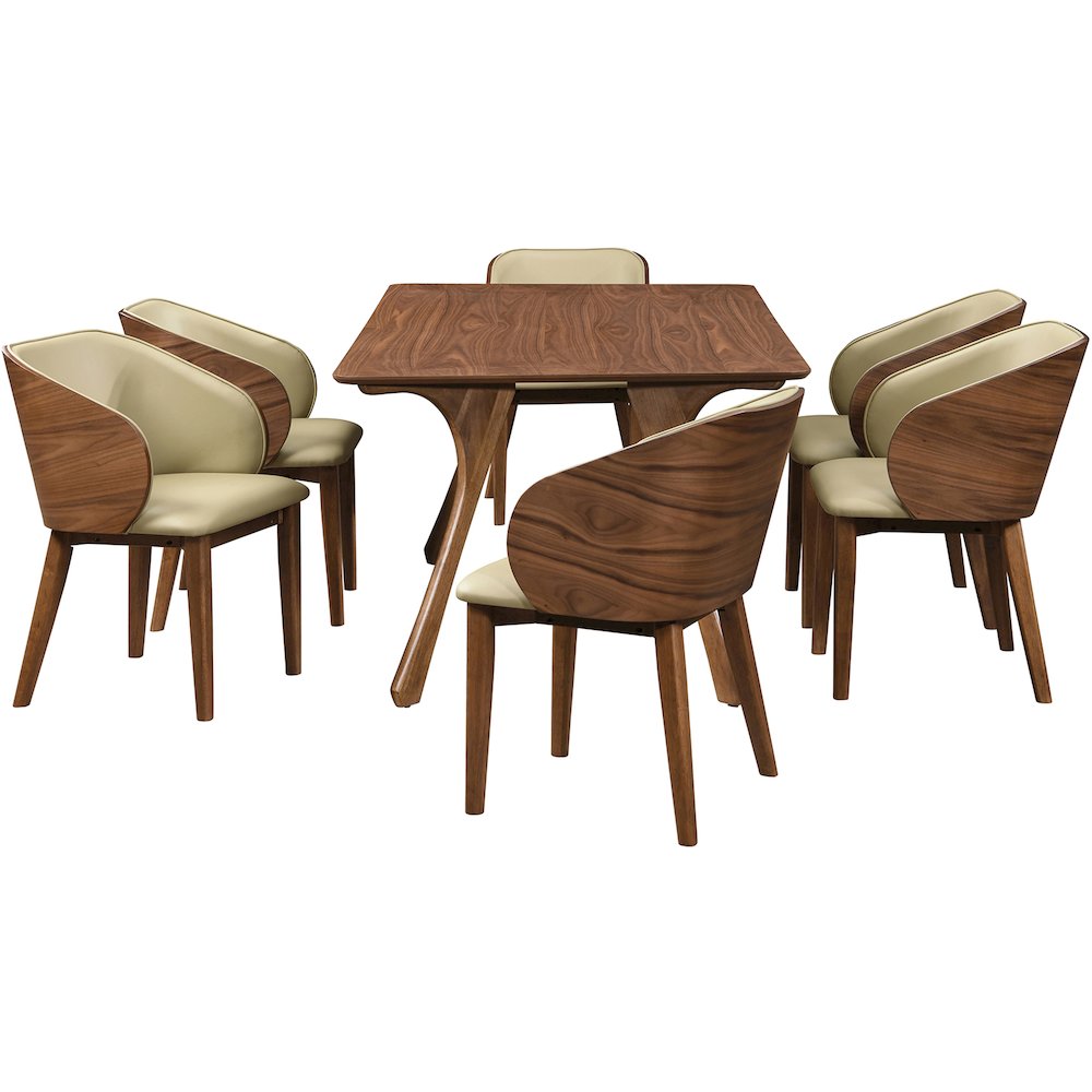 Glenwood Khaki Vegan Leather Upholstered Dining Chair, Set of 2. Picture 8
